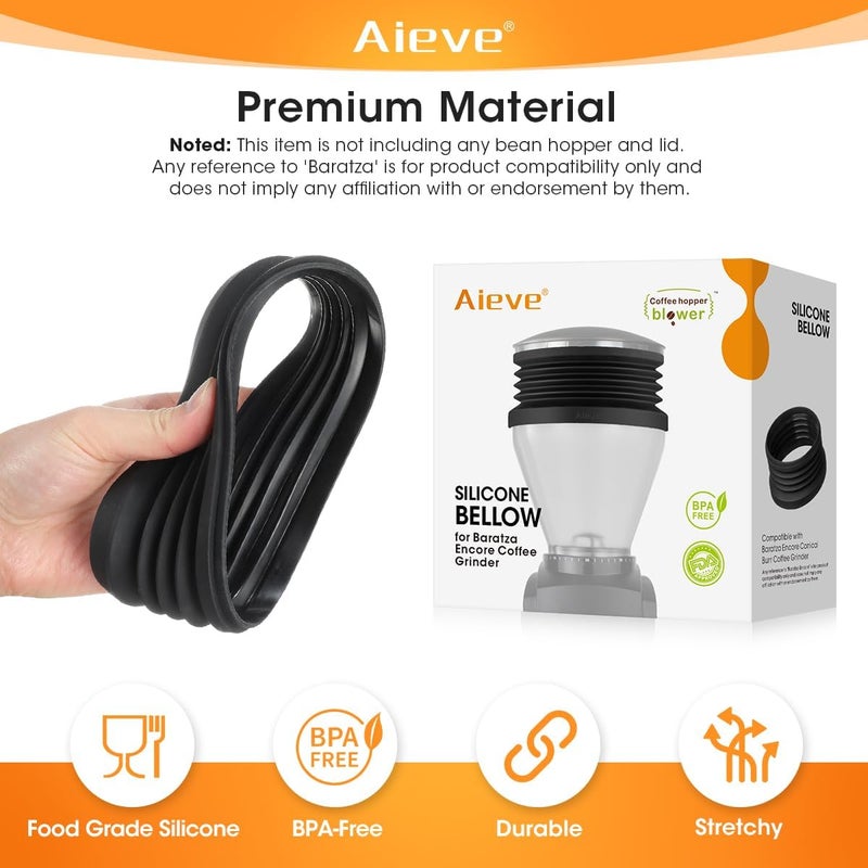 AIEVE Silicone Coffee Hopper Bellow Compatible with Baratza Encore Grinder ESP/Virtuosa+ Coffee Grinder,Reduce Coffee Grinds Retention - Image 5
